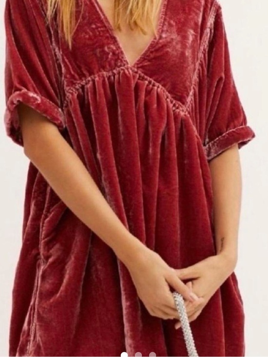 Free People Dresses & Skirts - Free People Velvet Open Back Dress – Size XL